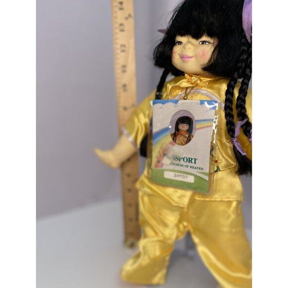 Asian Girl Doll 14" With Stand Passport of the Kingdom of Heaven Collectible - Picture 7 of 10